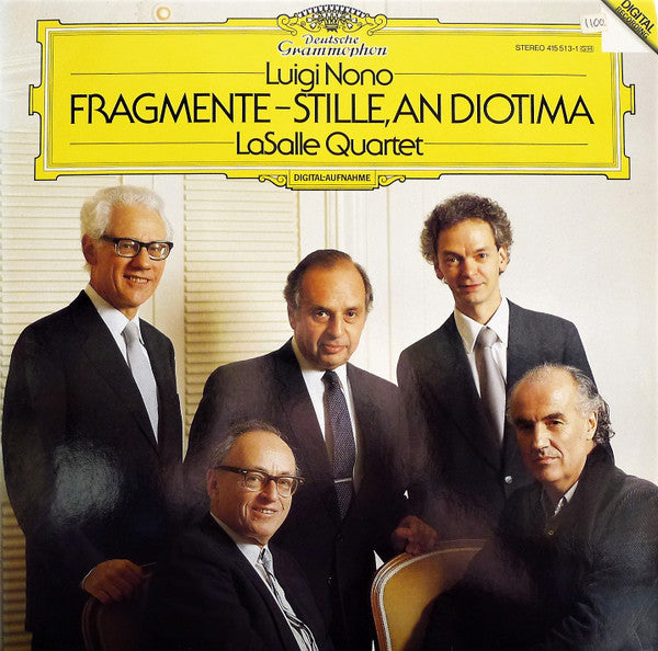 Luigi Nono - LaSalle Quartet : Fragmente – Stille, An Diotima (LP)