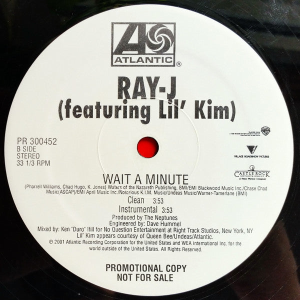 Ray J Featuring Lil' Kim : Wait A Minute (12", Promo)