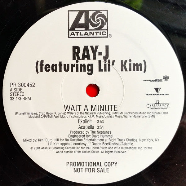 Ray J Featuring Lil' Kim : Wait A Minute (12", Promo)