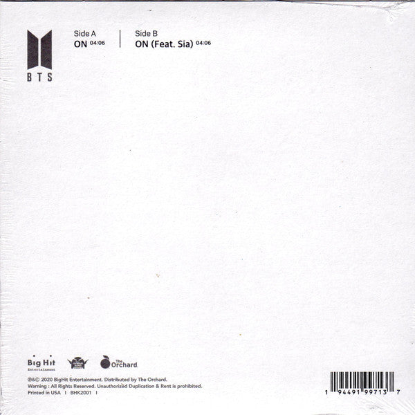 BTS (4) : On (7", Single)