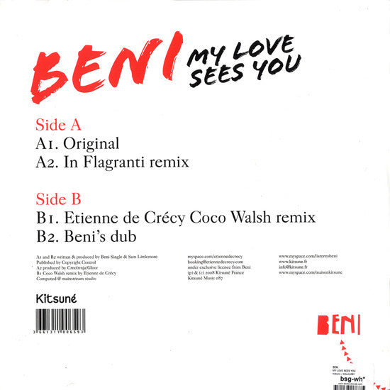 Beni Single : My Love Sees You (12")