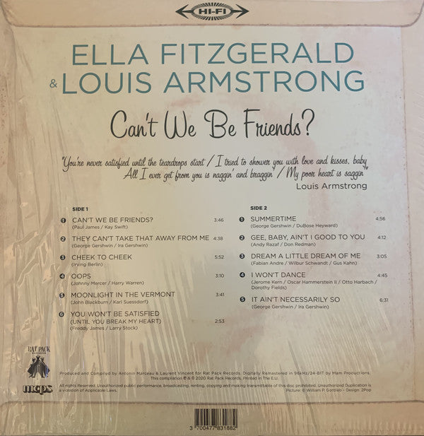 Ella Fitzgerald, Louis Armstrong : 11 Timeless Classics - Can't We Be Friends? (LP, Gre + CD + Comp, Ltd)