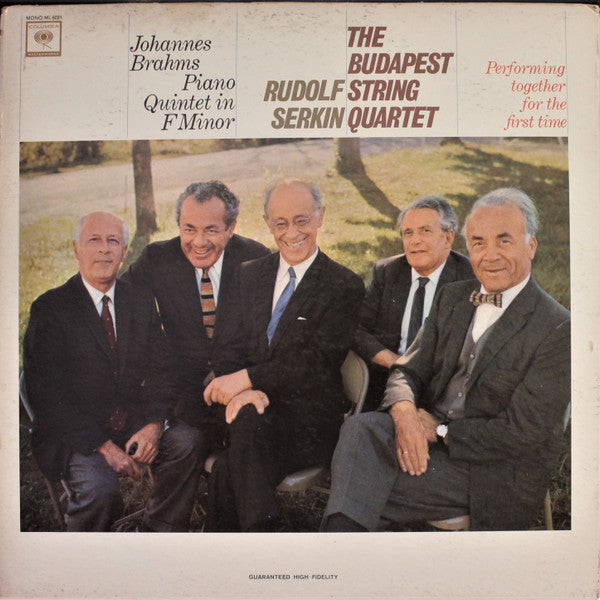 Johannes Brahms, Rudolf Serkin, Budapest String Quartet : Piano Quintet In F Minor For Piano And Strings, Op. 34 (LP, Mono, Gat)