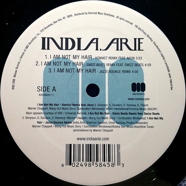 India.Arie : I Am Not My Hair (The Remixes) (12")