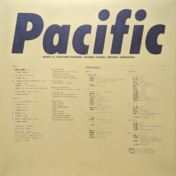 Haruomi Hosono, Shigeru Suzuki & Tatsuro Yamashita : Pacific (LP, Album, RE, Cle)