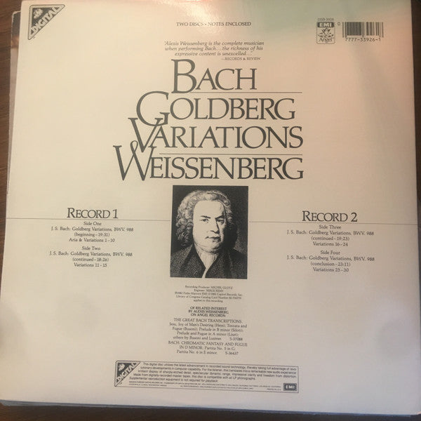 Johann Sebastian Bach, Alexis Weissenberg : Goldberg-Variationen (2xLP)