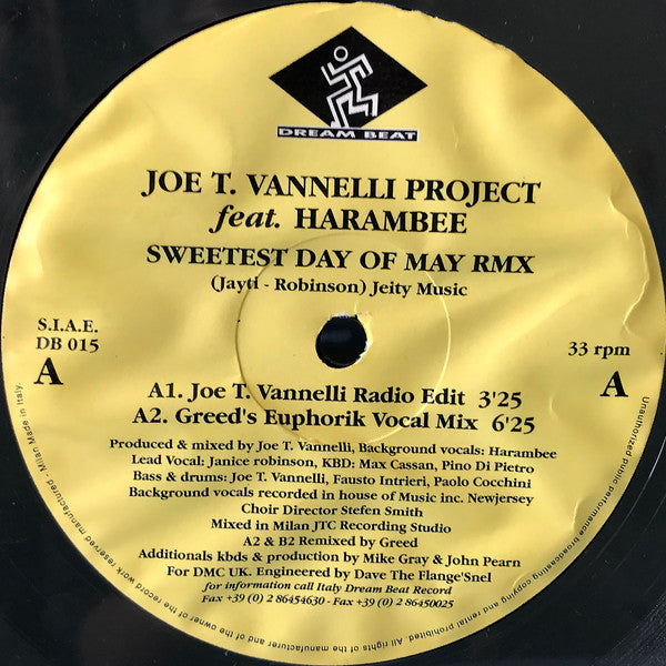 Joe T. Vannelli Project Feat. Harambee : Sweetest Day Of May RMX (12")