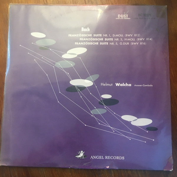Johann Sebastian Bach, Helmut Walcha : French Suites, Vol. 1 (No. 1 In D Minor, BWV. 812, No. 3 In H Minor, BWV. 814, No. 5 In G Major, BWV. 816) (LP)