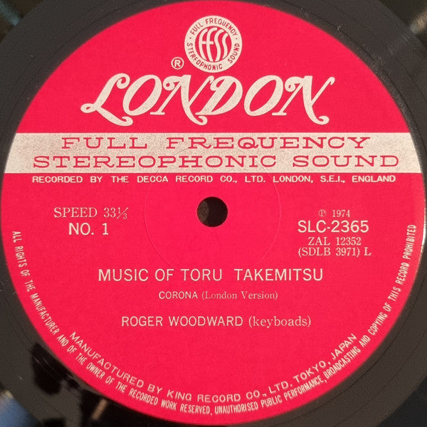 Toru Takemitsu, Roger Woodward : Corona / For Away / Piano Distance / Undisturbed Rest (LP, Album)