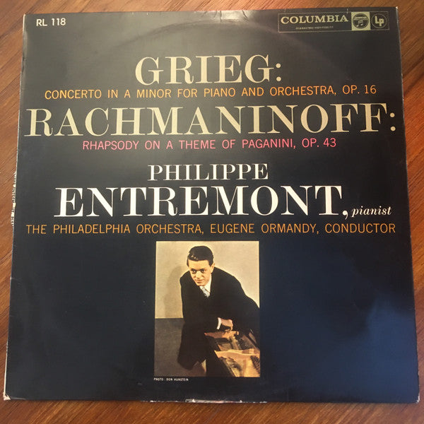 Edvard Grieg, Sergei Vasilyevich Rachmaninoff - Philippe Entremont, The Philadelphia Orchestra, Eugene Ormandy : Concerto In A Minor For Piano And Orchestra, Op. 16 / Rhapsody On A Theme Of Paganini, Op. 43 (LP)