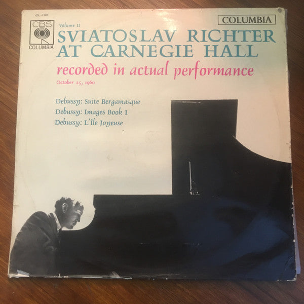 Claude Debussy - Sviatoslav Richter : Sviatoslav Richter At Carnegie Hall - October 25, 1960 (LP)