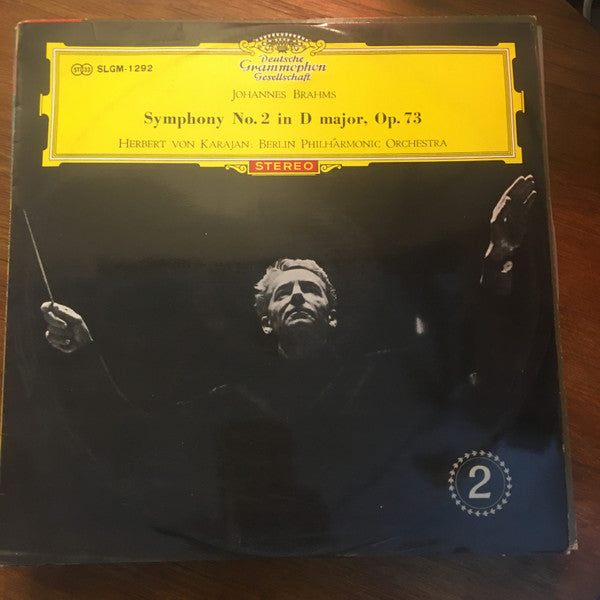 Johannes Brahms, Berliner Philharmoniker, Herbert Von Karajan : Symphonie N° 2 En Ré Majeur (LP, Mono)