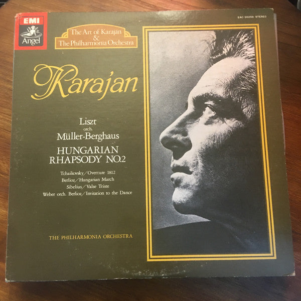 Herbert von Karajan, Philharmonia Orchestra : 1812 / Hungarian March / Hungarian Rhapsody No. 2 / Valse Triste / Invitation To The Dance (LP)