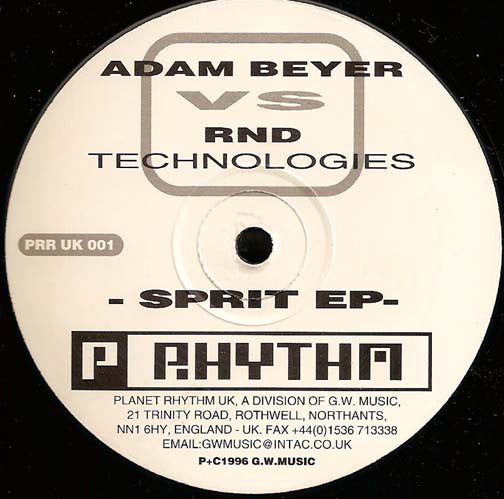 Adam Beyer vs. R.N.D. Technologies : Sprit EP (12", EP)