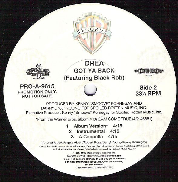 Drea : Body Rock / Got Ya Back (12", Promo)