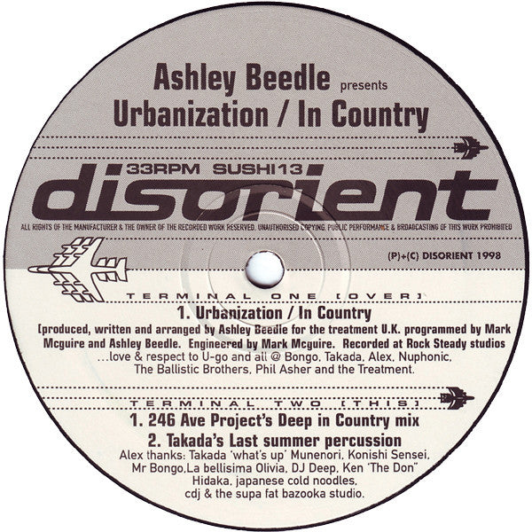 Ashley Beedle : Urbanization / In Country (12")