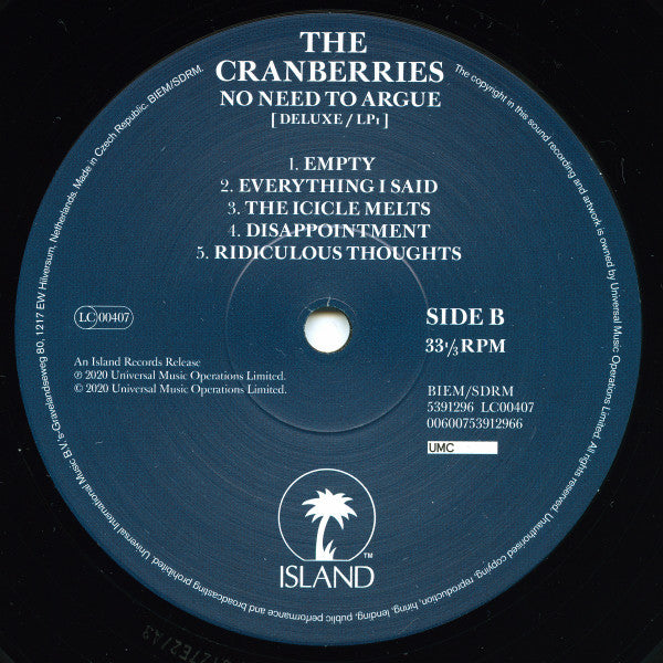 The Cranberries : No Need To Argue (2xLP, Album, Dlx, RE, RM)