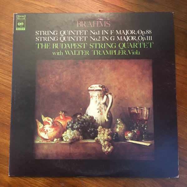 Johannes Brahms, Budapest String Quartet With Walter Trampler : String Quintet No.1 In F Major, Op.88 / String Quintet No.2 In G Major, Op.111 (LP)