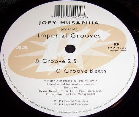 Joey Musaphia : Imperial Grooves (12")