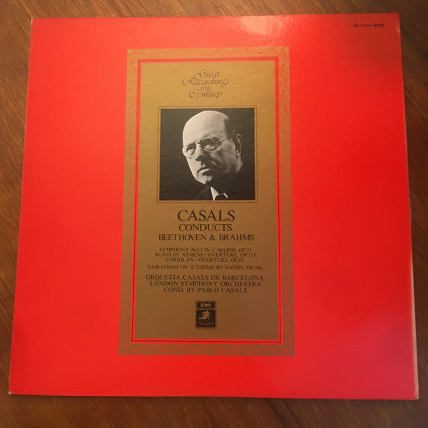 Ludwig van Beethoven, Johannes Brahms, Pablo Casals, Orquestra Pau Casals, The London Symphony Orchestra : Casals Dirigiert Beethoven Und Brahms (LP, Comp, Mono)