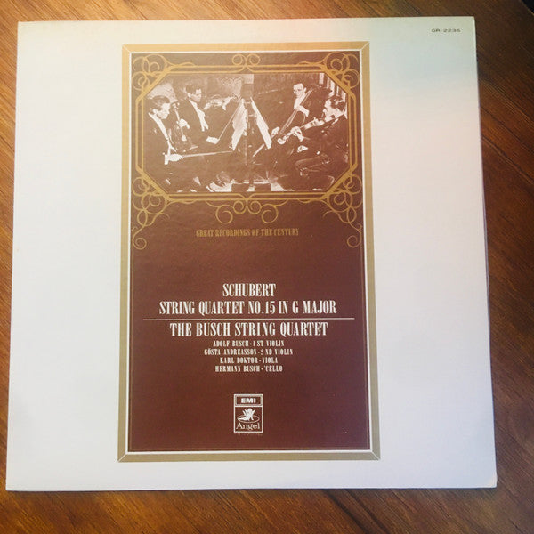 Franz Schubert, The Busch Quartet : String Quartets Nos. 15 (LP, Mono)