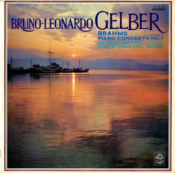 Bruno Leonardo Gelber, Münchner Philharmoniker, Franz-Paul Decker - Johannes Brahms : Piano Concerto No. 1 In D Minor, Op. 15 (LP, Album, Red)