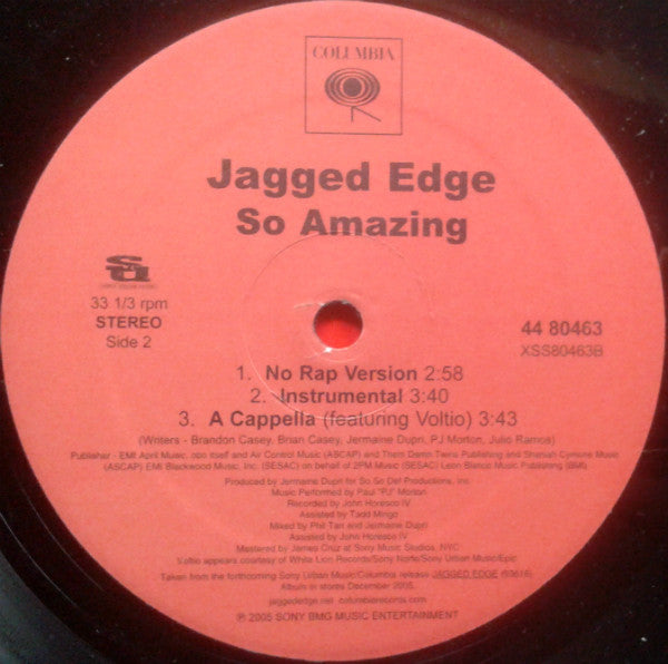 Jagged Edge (2) : So Amazing (12")