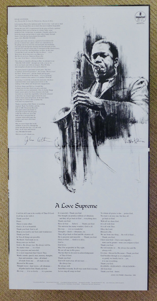 John Coltrane : A Love Supreme (LP, Album, M/Print, RE, 180)