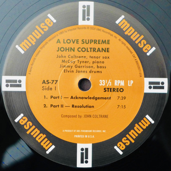 John Coltrane : A Love Supreme (LP, Album, M/Print, RE, 180)