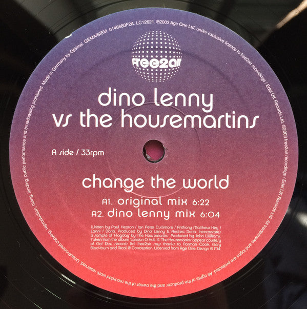 Dino Lenny vs. The Housemartins : Change The World (12", Single)