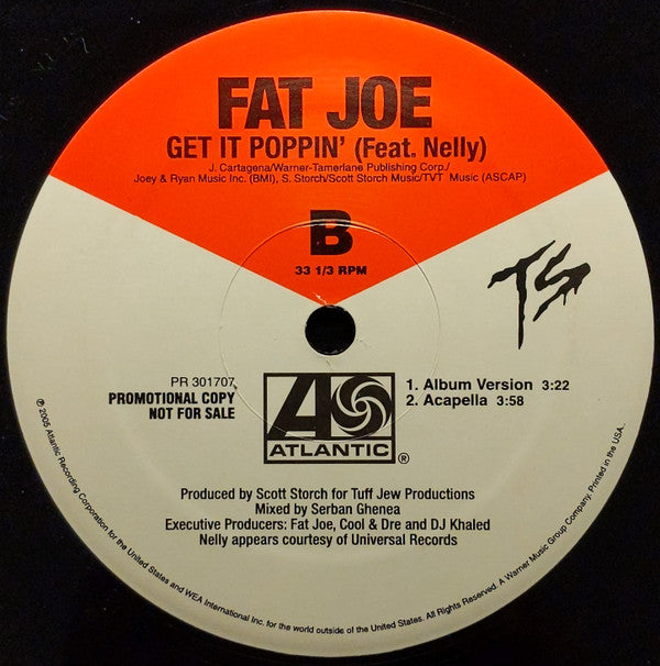 Fat Joe : Get It Poppin' (12", Promo)