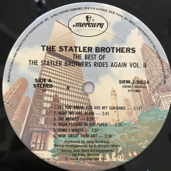 The Statler Brothers : The Best Of The Statler Bros. Rides Again Volume II (LP, Comp, Club, 25,)