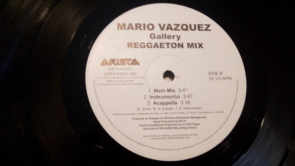 Mario Vazquez : Gallery (12", Promo)