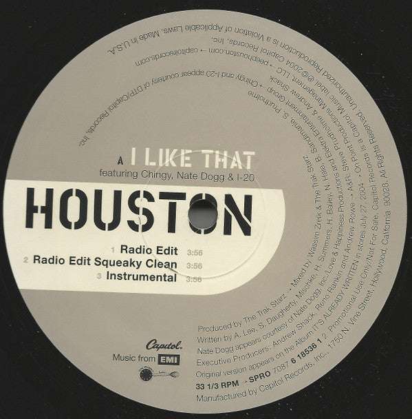 Houston (2) : I Like That (12", Promo)