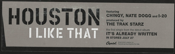 Houston (2) : I Like That (12", Promo)