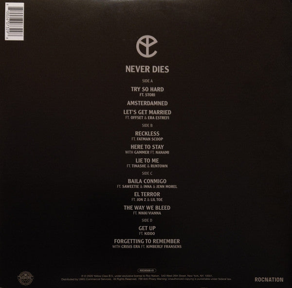 Yellow Claw : Never Dies (2xLP, Album, Gat)