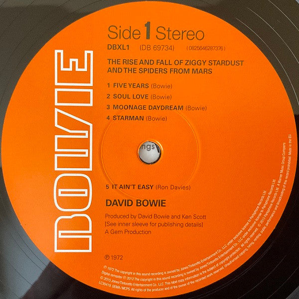 David Bowie : The Rise And Fall Of Ziggy Stardust And The Spiders From Mars (LP, Album, RE, RM, 180)