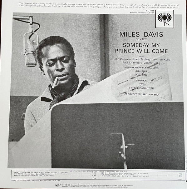 The Miles Davis Sextet : Someday My Prince Will Come (LP, Album, Mono, Ltd, RE, 180)