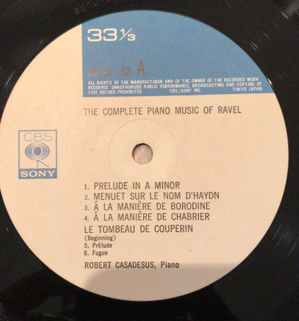 Robert Casadesus, Maurice Ravel : The Complete Piano Music Of Ravel Vol. 3 (LP, Comp)