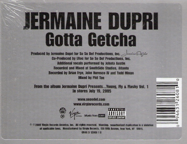 Jermaine Dupri : Gotta Getcha (12")