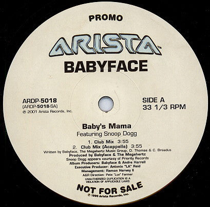 Babyface : Baby's Mama (12", Promo)