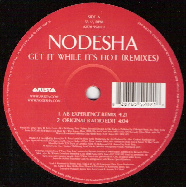 Nodesha : Get It While It's Hot (Remixes) (12", Promo)