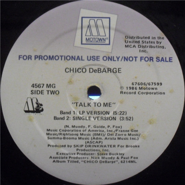 Chico DeBarge : Talk To Me (12", Promo)