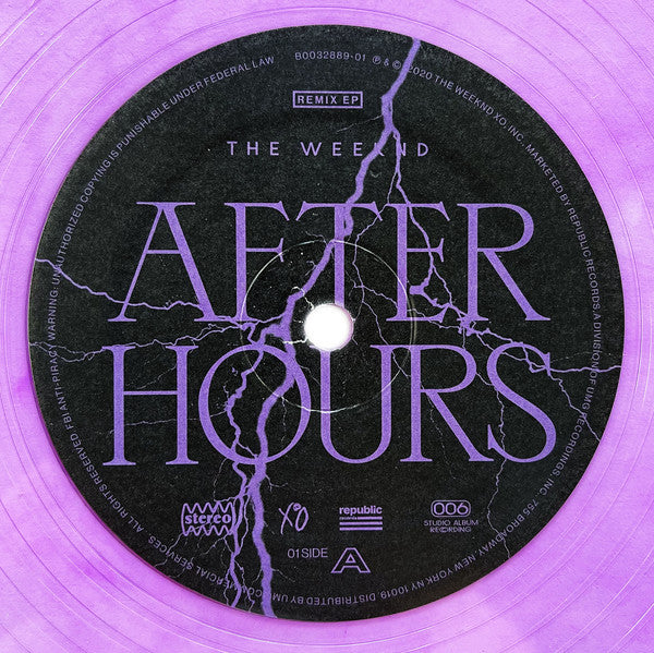 The Weeknd : After Hours (Remixes) (LP, EP, RSD, Ltd, Pur)