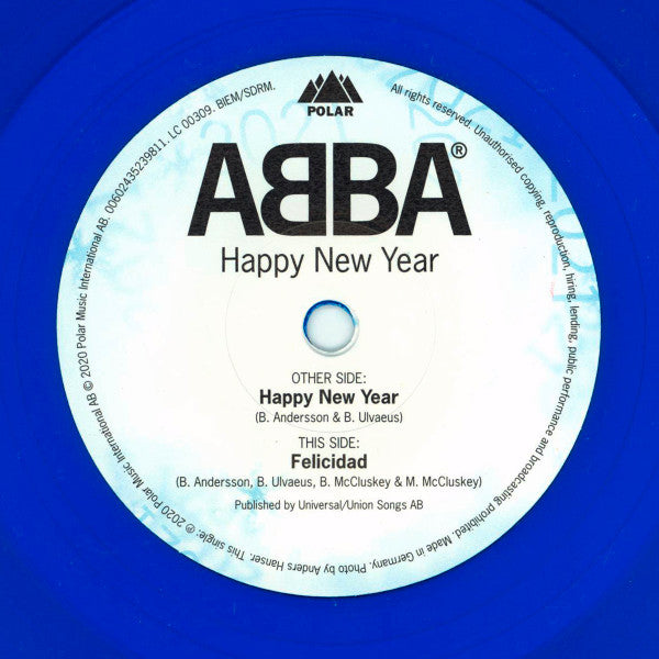 ABBA : Happy New Year (7", Single, Ltd, Num, RE, Blu)