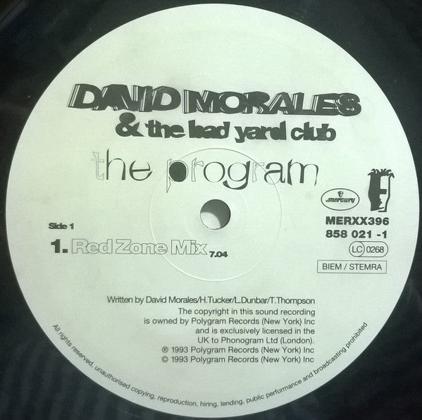 David Morales & The Bad Yard Club : The Program (12")