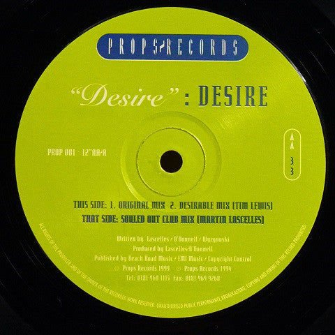 Desire : Desire (12")