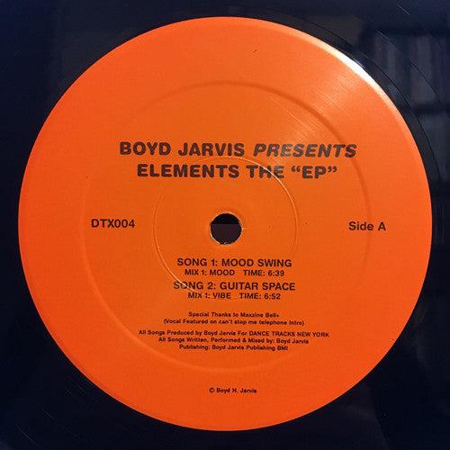 Boyd Jarvis : Elements The "EP" (12", EP)