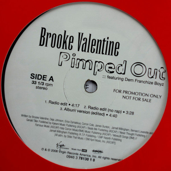 Brooke Valentine Feat. Dem Franchize Boyz : Pimped Out (12", Promo)