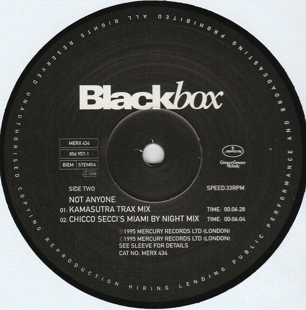 Black Box : Not Anyone (12")